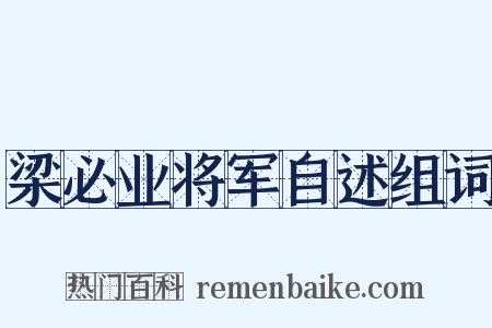 梁必业将军自述组词是什么意思的图片
